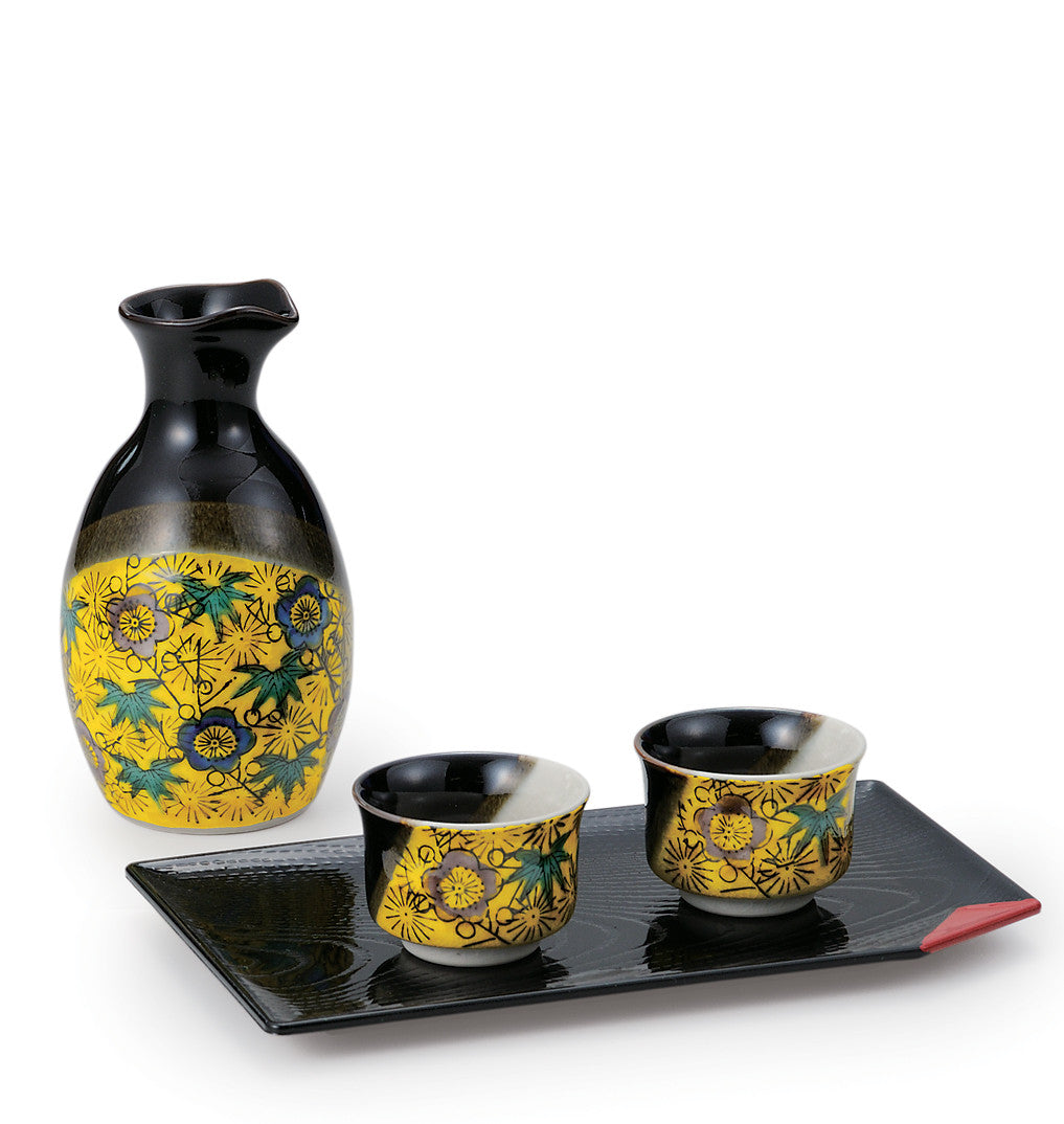 Yoshidaya Style Pine, Bamboo & Plum Kutani Ware Sake Set – SAKE.treat ...